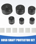 Hardcore Auto Gear And Pulley Puller Set With Shaft Protector featuring six durable black shaft protectors for automotive use.