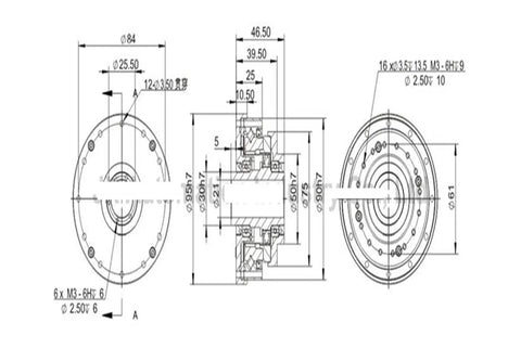 Technical drawing of Built Tough Industrial Robot Hollow Harmonic Reducer Delivering Slick 1 To 120 Reduction Ratio Precision Servo Motor Drive Gears.