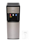Bottom Loading Water Dispenser With 110V Hot Cold Warm Three Temperature Options And Display Light in silver gray with manual