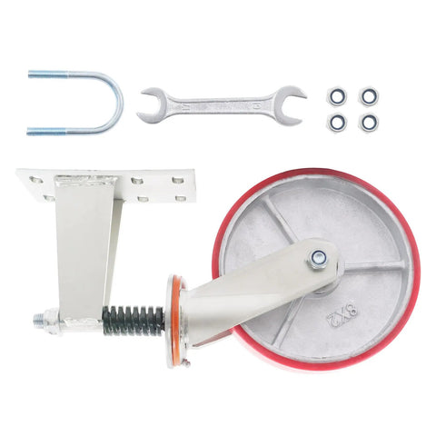 8 Inch Heavy Duty Gate Caster Wheels With 800 Lb Per Wheel Smooth Rollin Swivels For Fence Gates And Carts mounting plate and hardware.