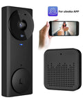 Wireless Wi Fi Video Doorbell Camera With Night Vision And Two Way Audio, HD Live Monitoring, Real Time Visitor Alerts shown with app.