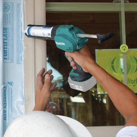 XGC01Z Cordless 18V Caulk And Adhesive Gun With Beefy 1100 Lbs Dispensing Power used for window sealing