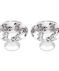 Dalmatian Cabinet Knobs 2 Pack Round Drawer Pulls Stainless Steel Kitchen Cabinet Hardware with dog pattern
