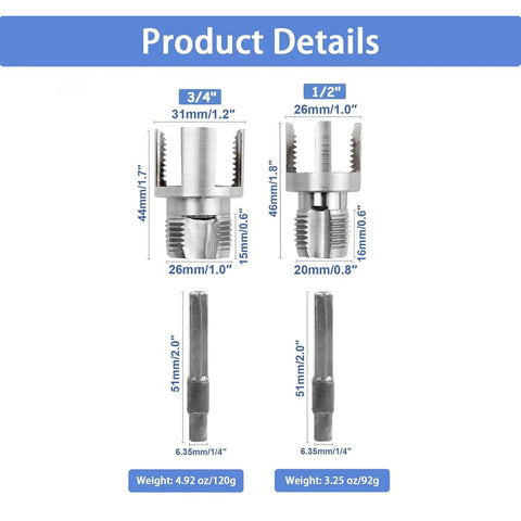 Do It All Pipe Thread Cutter For Internal And External Threads PVC Pipe Threader For All Electric Drills Pro Grade Carbon Steel
