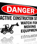 Heads Up Construction Site Sign Aluminum 8x12 Inch Watch For Moving Equipment Warning Sign for Work Zones with danger alert