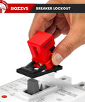 Clip-On Circuit Breaker Lockout Kit With Padlock And Tags For No Tool LOTO Locks, Grab-And-Go Design, Fits Handles Up To 0.63 Inch