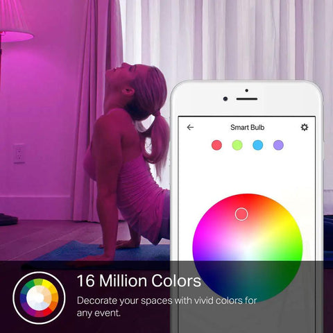 Color Changing A19 Led Bulb, 850 Lumens, Dimmable WiFi Light, Works With Alexa And Google Home, No Hub Required, 9.5W, yoga setup