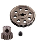 RC 64T Main Gear and 17T Pinion Gear Set for 1Tenth Scale Monster Trucks Upgrade Durable Metal with 5mm Hole