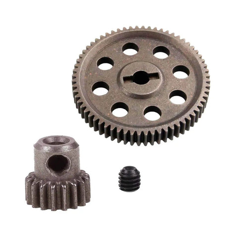 RC 64T Main Gear and 17T Pinion Gear Set for 1Tenth Scale Monster Trucks Upgrade Durable Metal with 5mm Hole