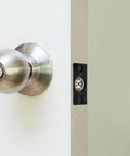 Door Ball Catch Hardware Set Concealed Design Heavy Duty Adjustable Spring Tension 4 Piece Kit In Stainless Steel And Copper installed on door