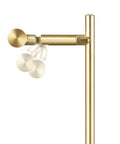 Close-up of West 15 Inch LED Integrated Desk Lamp in matte brass showing pivoting head for flexible task lighting.