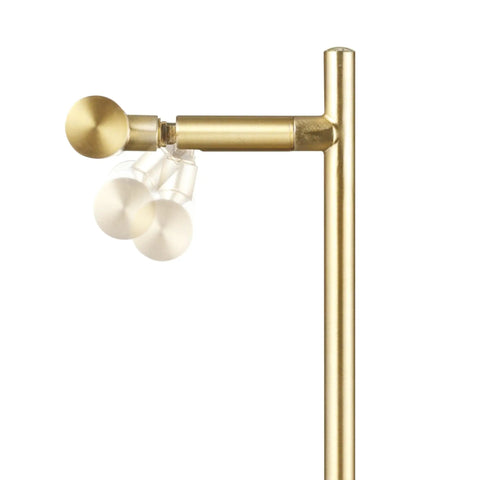 Close-up of West 15 Inch LED Integrated Desk Lamp in matte brass showing pivoting head for flexible task lighting.