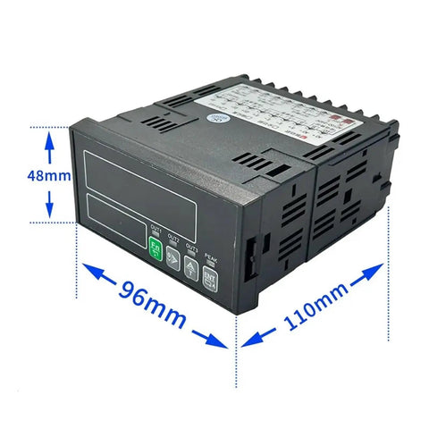 Compact Micro Column Load Cell With Indicator Display For Weight Tension And Compression Sensor In Small Space Integrated Control System 10 Kg For Precise Readouts In Tight Spaces, featuring dimensions.