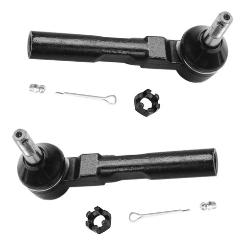 Front Tie Rods Kit For Chevy Silverado 1500 And GMC Sierra 1500 1999 2000 2001 2002 2003 2004 2005 2006 Replacement Includes Four Inner And Outer Tie Rod Ends And Two Boots For Your Ride shown with pins and locks