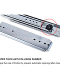 Heavy Duty Drawer Slide Rails Built Tough With Secure Lock Clasp Fully Extending Telescopic Runners with rubber stop for safety.