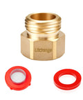 Lead Free Hose Bib Adapter With Backflow Preventer, 1-1/16 Inch Fine Thread Female To 3/4 Inch GHT Male, Includes Washers, Fits US Standard Hose Bibs
