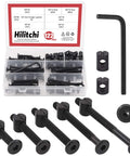 M6 Hex Socket Head Screws Bolts And Black Barrel Nuts Hardware Set 120 Pieces Assortment For Cribs Baby Beds Cots And Chairs 40mm 50mm 60mm 70mm 80mm Lengths Rust Resistant in a clear plastic case with hex key and nuts