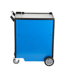 Side view of Heavy Duty Nine Drawer Rolling Tool Trolley Featuring Slick Abs Work Platform And Super Smooth Casters For Top Shelf Garage Storage.