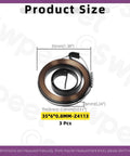 Three Piece Drill Press Return Springs Kit 35 by 6 by 0.8mm with size dimensions on display.