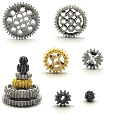 Tech Gear Kit With 116 Pieces For DIY Ready Builds Compatible With Mindstorms And Other Kits Including Gears Axles Rack Gears