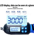 Digital Torque Wrench With Electronic Ratchet, Quarter Inch Drive, 1.5 To 30 Nm Range, Memory Data Storage, Buzzer And LED Indicator, Ideal For Car And Motorcycle Maintenance And Repair, LCD display