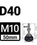 Straight Up Bulletproof Adjustable Leveling Feet 4 Pack Shop Ready Heavy Duty Carbon Steel Mounts With 40mm Swivel Base And M5 M12 Threads, showing M10 50mm adjustable height.