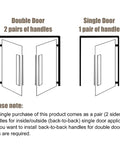 Heavy Duty Stainless Steel Door Pull Handles Set For Wood And Metal Doors With Double Sided Carved Pattern Anti Rust Finish Durable Entrance Handle For Indoor And Outdoor Use Commercial Grade Hardware, double and single door install guide