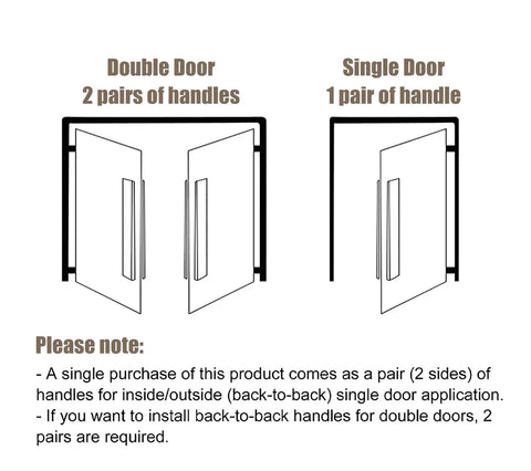 Heavy Duty Stainless Steel Door Pull Handles Set For Wood And Metal Doors With Double Sided Carved Pattern Anti Rust Finish Durable Entrance Handle For Indoor And Outdoor Use Commercial Grade Hardware, double and single door install guide