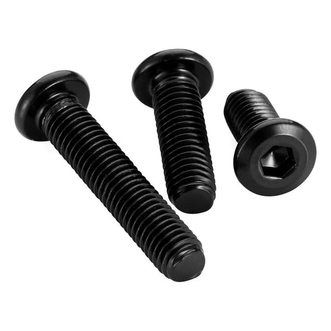 M5 X 30mm Socket Cap Allen Bolts With Flat Round Head, Black Oxide Finish, Full Thread, Carbon Steel, Hex Drive 4mm, 30 Pieces