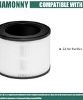 Single cylindrical True HEPA Replacement Filter For MA 22 Air Purifier Two Pack, Compatible With MA Series, side view, black top