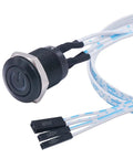 12mm Momentary Push Button Switch With Blue LED Ring That Feels Beefy Tough Metal Chassis Waterproof Power Button For 12mm Mount Hole Wire Lead