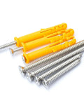 Yellow Plastic Wall Anchor Kit With 304 Stainless Self Tapping Screws and Wall Plugs for Drywall Concrete Brick Hollow Walls 6mm 8mm 10mm Anchor Sizes Assortment DIY Friendly M10x50mm Screws 10 Pieces