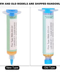 Two Pack Pro Grade Solder Flux Soldering Paste For PCB BGA Repair With Tinning Syringe Tool showing new and old models