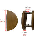 Natural Wood Round Door Handle Set Solid Push Pull Handles Double Sided For Inside And Outside Use Complete Mounting Accessories Included Fits Round Double Doors 40 Cm Length Easy Install