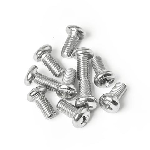 M2 X 10mm Pan Head Machine Screws 50 Pack Phillips Drive 304 Stainless Steel bulk pile for secure fastening applications.