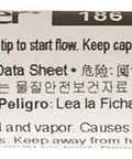 Side view of Leaded And Lead Free Solder Flux Pen With Mildly Activated Rosin, 0.33 Fl Oz with visible safety instructions.