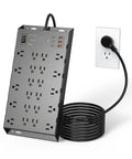 Slick Heavy Duty Multitap Power Strip With Master Switch And Four Fast Usb Ports Paired With A Hefty Two Meter Extension Cord.