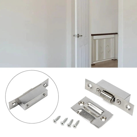 Stainless Steel Cabinet Roller Catch With Spring Ball Latch For Wooden Closet And Cupboard Doors Includes Screws