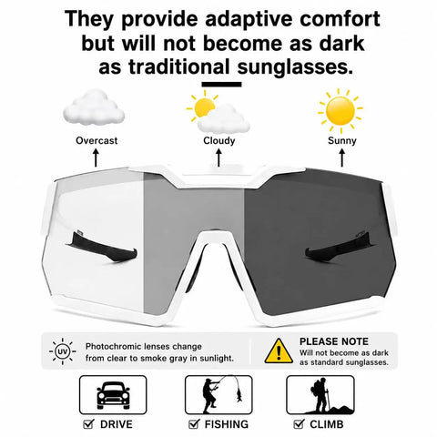 Light Adapting Transition Lenses For Serious Sun Glare Blocking Safety Glasses With Ansi Z87 Certification with gray lenses showing adaptive clarity.