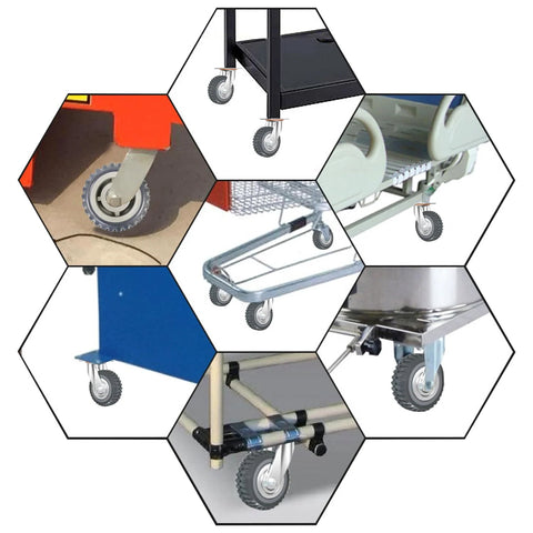 7 different carts with 2 Pack 4 Inch Heavy Duty Rubber Replacement Caster Wheels With Precision Ball Bearings 360 Degree Swivel