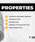 Aluminum Foil Tape 12 Inch By 50 Yards Heat Shield Reflective Sealant for HVAC Ducts Properties List