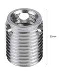 Self Tapping Thread Inserts Kit in Stainless Steel, M6x1.0 Inner Threads and M10x1.25 Outer Threads, 12mm Length, 10 Pack Pro Grade Screw Repair Kit for Damaged Holes, Easy Fix to Lock In Strong, Long Lasting Threads, 12mm insert close-up