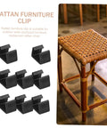 8 Pieces Rattan Furniture Clips Outdoor Sofa Sectional Connectors For Patio Keeps Wicker Sofas From Sliding No Tools Needed