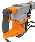 Heavy Duty Demolition Jack Hammer Concrete Breaker 1100W 15J with 3900 BPM, 110V 60Hz, side view of handle and gearbox