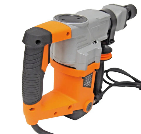 Heavy Duty Demolition Jack Hammer Concrete Breaker 1100W 15J with 3900 BPM, 110V 60Hz, side view of handle and gearbox