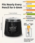 Portable Battery Powered Electric Pencil Sharpener 6 To 8mm For School And Home Use On The Go Black With Three Blades Two Spare Blades Included AA Battery Operated No USB Charging Required, black battery pencil sharpener for 6-8mm pencils