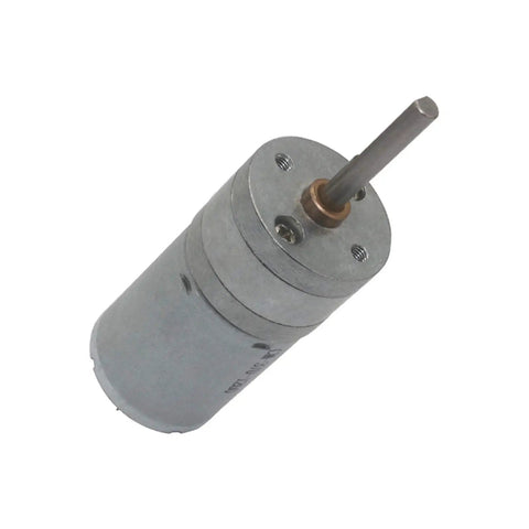 Beast Mode Low Speed High Torque DC Geared Motor 6V 12V 24V Quiet DC Gearbox with a 4mm shaft for DIY robotics projects.