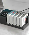 Rock Solid Five Bay Hard Drive Docking Station With Offline Clone Mode And Blazing 5Gbps Type C Hookup for 5 HDDs on a surface.