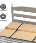 Solid Wood Bunkie Board 30X60 Inches Twin Bed Foundation shown on a bed frame with ventilation and support features.