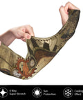 Kickin Steampunk Arm Sleeves Legit Sun Protection Fingerless Garden Gear Lightweight Breathable Sweatproof UV Blocking Arm Covers, showing a hand stretching the sleeve.